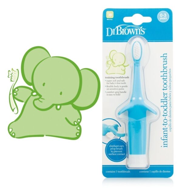 Dr. Brown's - Escova de dentes Elefante - Rosa