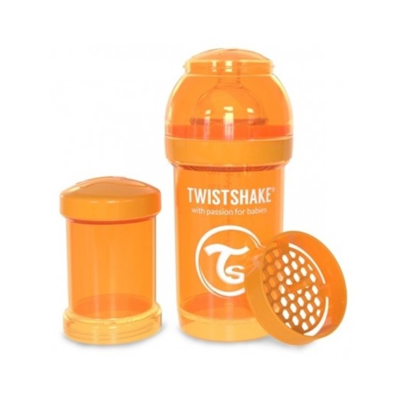 Twistshake – Biberão Anti-cólicas – 180ml Laranja