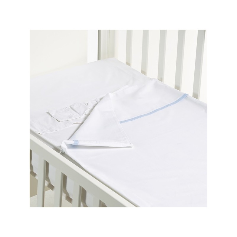 B – Mum – Conjunto de Lençois Safety Baby Bed 120 x 60 cm – Azul/Liso