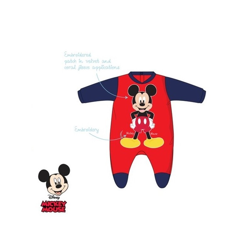Disney Baby – Babygrow Aveludado Vermelho Mickey