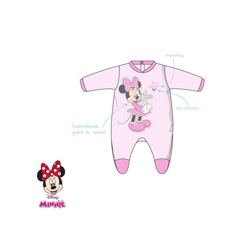 Disney Baby – Babygrow Aveludado Rosa Minnie