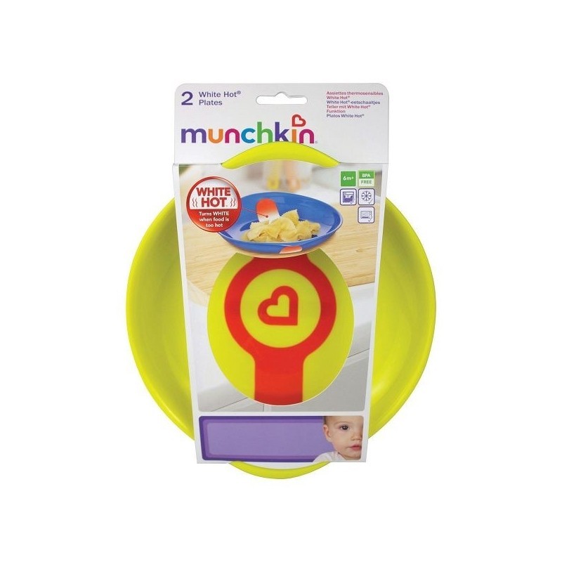 Munchkin – Conjunto 2 Pratos Termossensíveis Verde/Amarelo