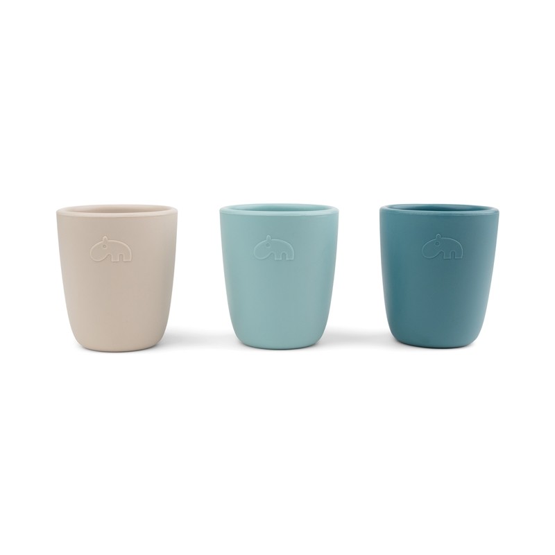 Silicone mini mug 3-pack – Blue mix